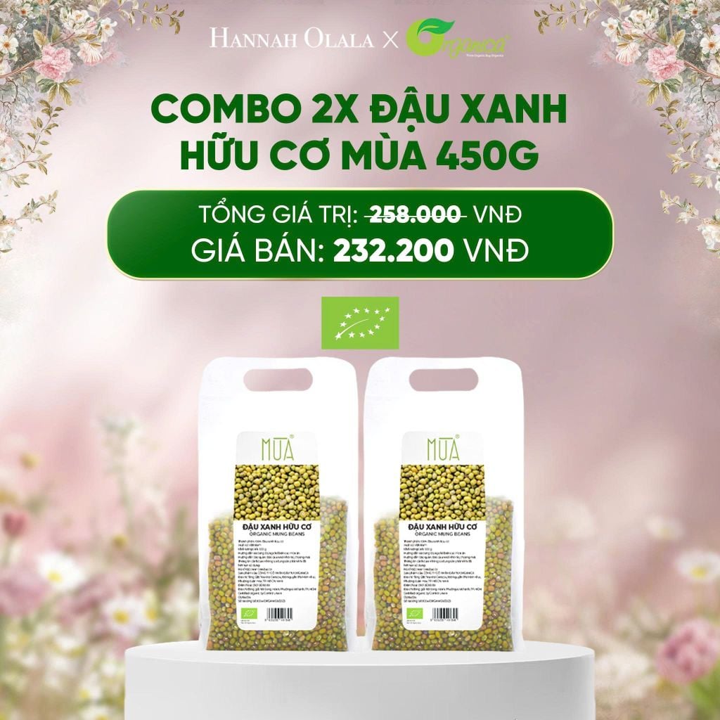  E589_DEAL 11: COMBO 2 X ĐẬU XANH HỮU CƠ MÙA 450G 