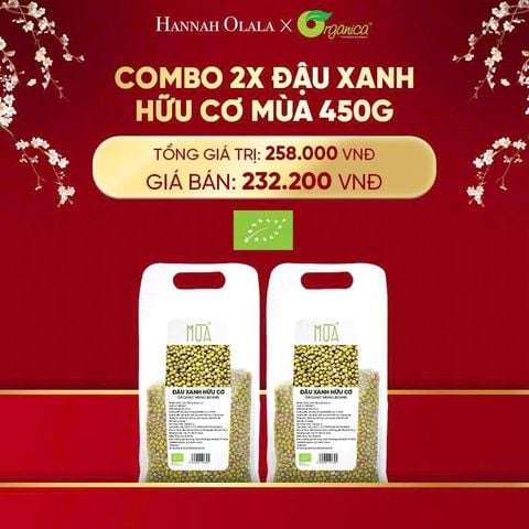  DEAL 11: COMBO 2 X ĐẬU XANH HỮU CƠ MÙA 450G 