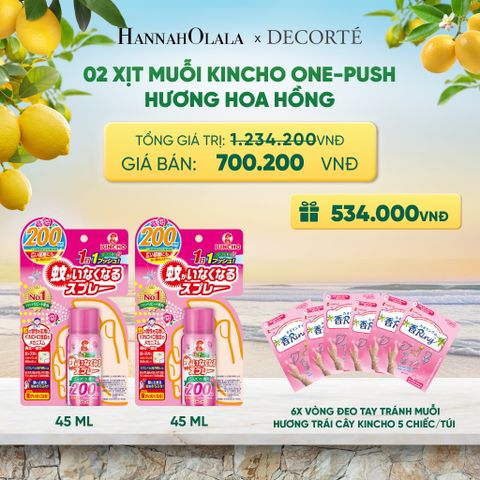  XỊT MUỖI KINCHO ONE-PUSH HƯƠNG HOA HỒNG - A1414 
