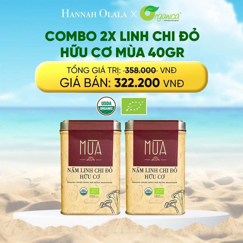  DEAL 11: COMBO 2X LINH CHI ĐỎ HỮU CƠ MÙA 40GR 