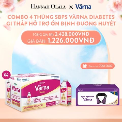  A895_DEAL 11: COMBO 4 THÙNG SỮA BỘT PHA SẴN VARNA DIABETES HỘP GIẤY (48HỘP X 237ML) 