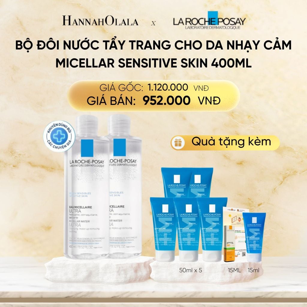  DEAL 11 : BỘ ĐÔI NƯỚC TẨY TRANG CHO DA NHẠY CẢM MICELLAR SENSITIVE SKIN 400ML 