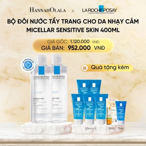  DEAL 11 : BỘ ĐÔI NƯỚC TẨY TRANG CHO DA NHẠY CẢM MICELLAR SENSITIVE SKIN 400ML 