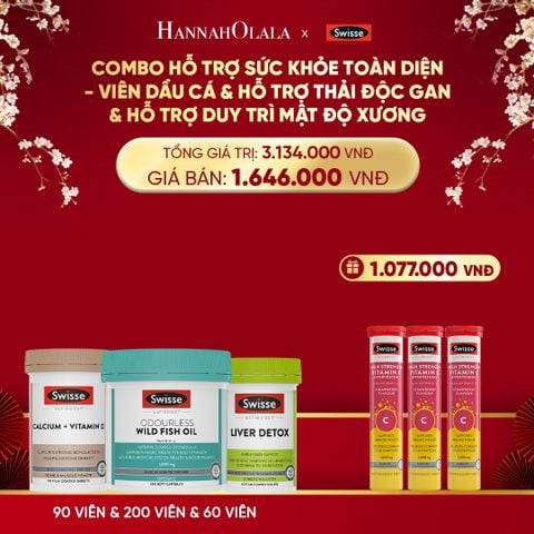  DEAL 11: COMBO HỖ TRỢ SỨC KHỎE TOÀN DIỆN - VIÊN DẦU CÁ & HỖ TRỢ THẢI ĐỘC GAN & HỖ TRỢ DUY TRÌ MẬT ĐỘ XƯƠNG 