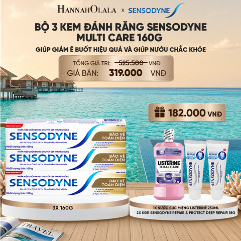  BỘ 3 KEM ĐÁNH RĂNG SENSODYNE MULTI CARE 160G GIÚP GIẢM Ê BUỐT HIỆU QUẢ VÀ GIÚP NƯỚU CHẮC KHỎE_ D839 