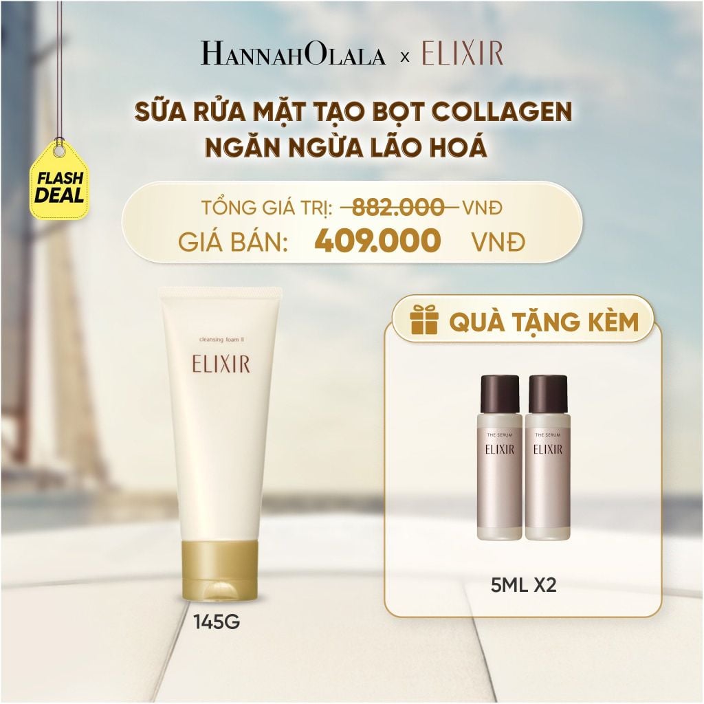  (FLASHSALE) SỮA RỬA MẶT TẠO BỌT ELIXIR SUPERIEUR CLEANSING FOAM II N 145G - DEAL 11 