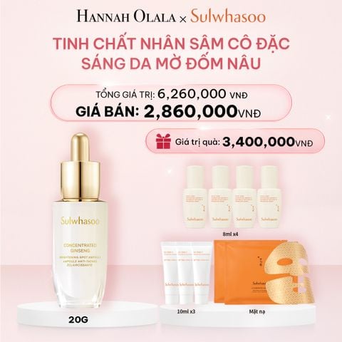  E869_DEAL 11: TINH CHẤT NHÂN SÂM CÔ ĐẶC SÁNG DA MỜ ĐỐM NÂU SULWHASOO CONCENTRATED GINSENG BRIGHTENING SPOT AMPOULE 20G 