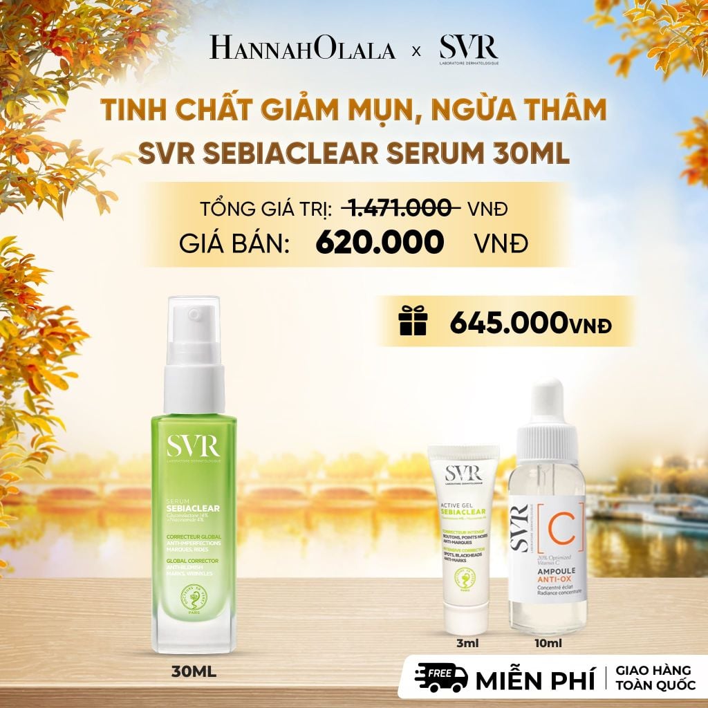  TINH CHẤT GIẢM MỤN, NGỪA THÂM VÀ MỊN DA 4 TRONG 1 SVR SEBIACLEAR SERUM 30ML - DEAL 11 - E683 