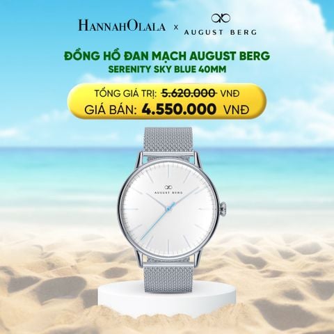  DEAL 11: SERENITY SKY BLUE 40MM - DÂY KIM LOẠI MESH - MÀU BẠC 