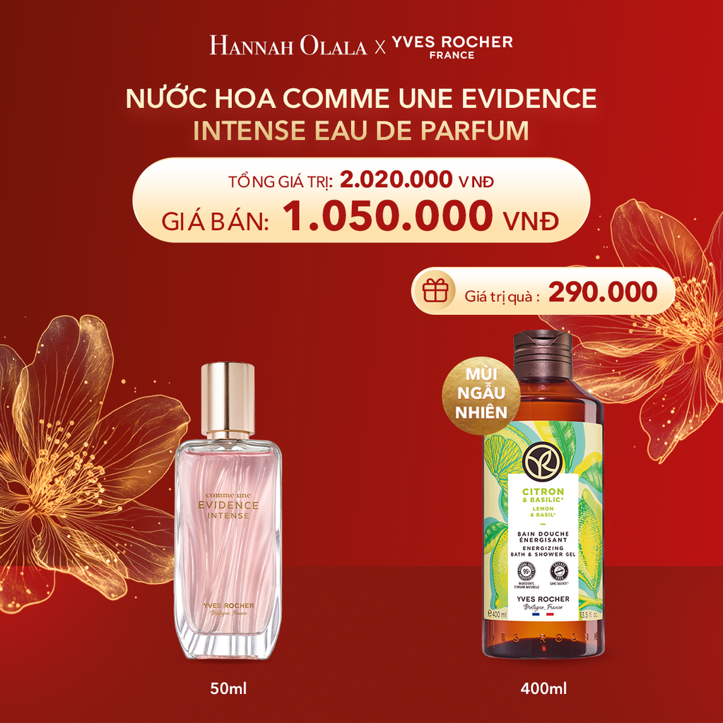  DEAL 14: NƯỚC HOA COMME UNE EVIDENCE INTENSE EAU DE PARFUM TẶNG SỮA TẮM NƯỚC HOA MÙI NGẪU NHIÊN 