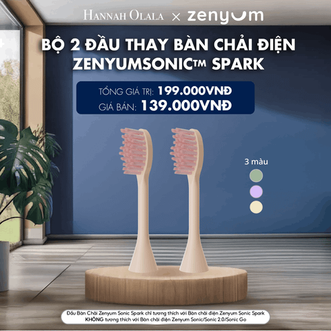  BỘ 2 ĐẦU THAY BÀN CHẢI ĐIỆN ZENYUM SONIC SPARK 