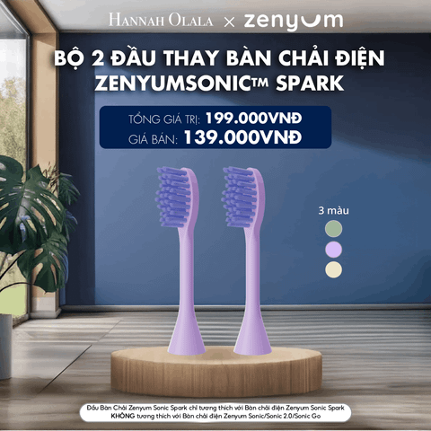  BỘ 2 ĐẦU THAY BÀN CHẢI ĐIỆN ZENYUM SONIC SPARK 