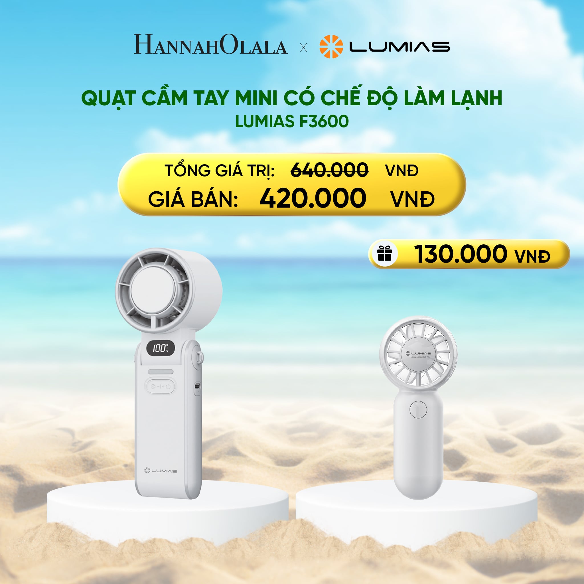 Quạt Cầm Tay Mini Lumias F3600 Có Chế Độ Làm Lạnh