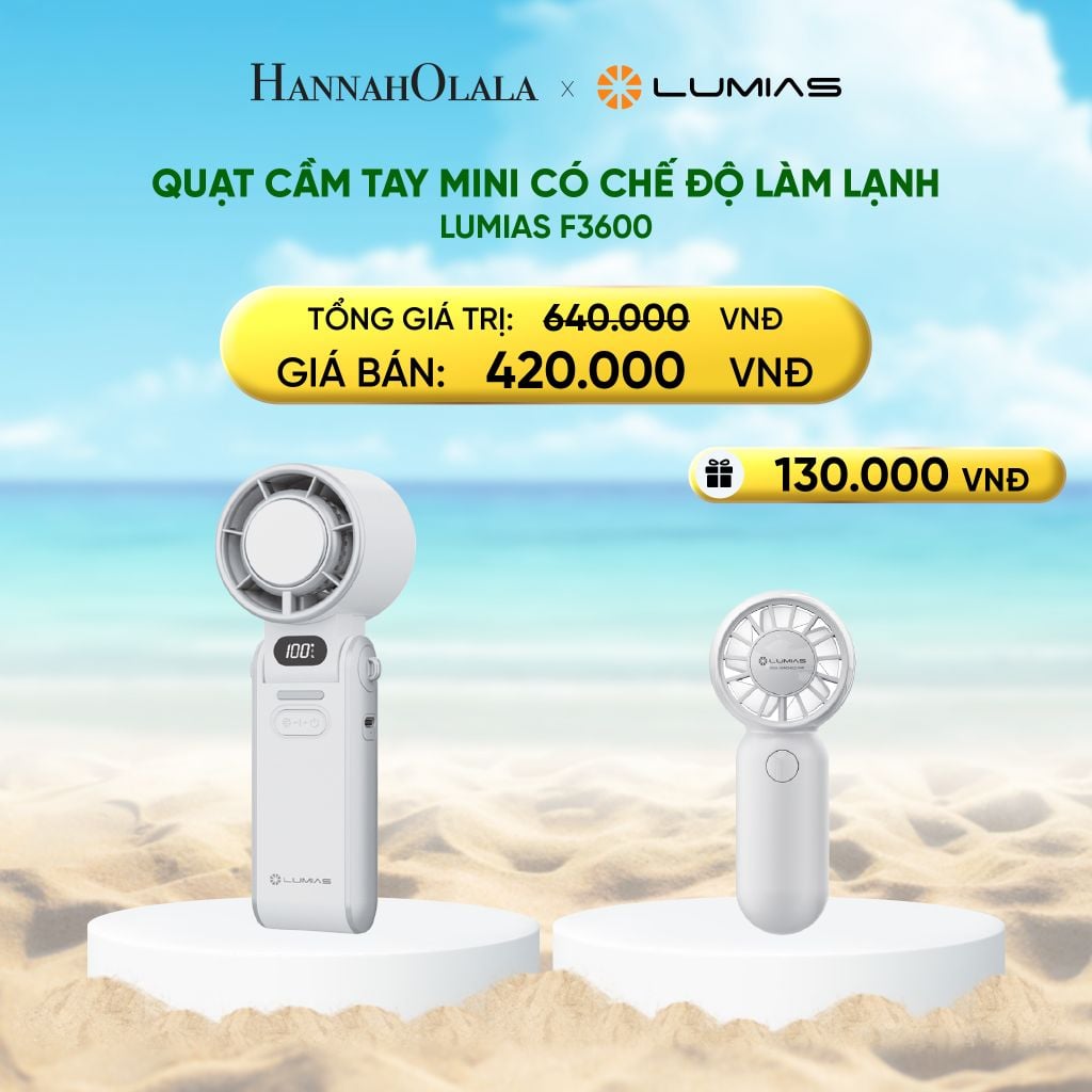  DEAL 12: QUẠT CẦM TAY MINI CÓ CHẾ ĐỘ LÀM LẠNH LUMIAS F3600 