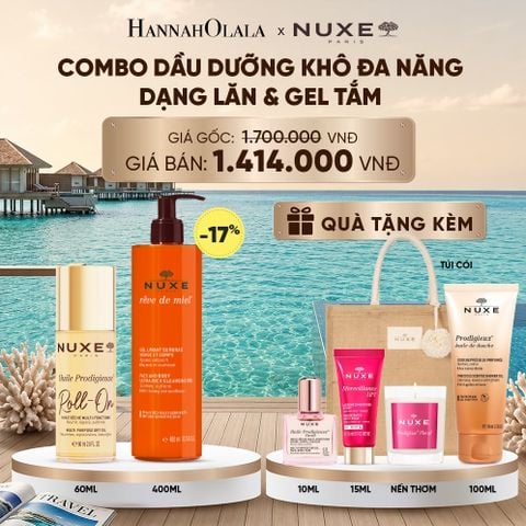  COMBO DẦU DƯỠNG KHÔ ĐA NĂNG DẠNG LĂN 60ML & GEL TẮM 400ML(CHỌN HƯƠNG) 