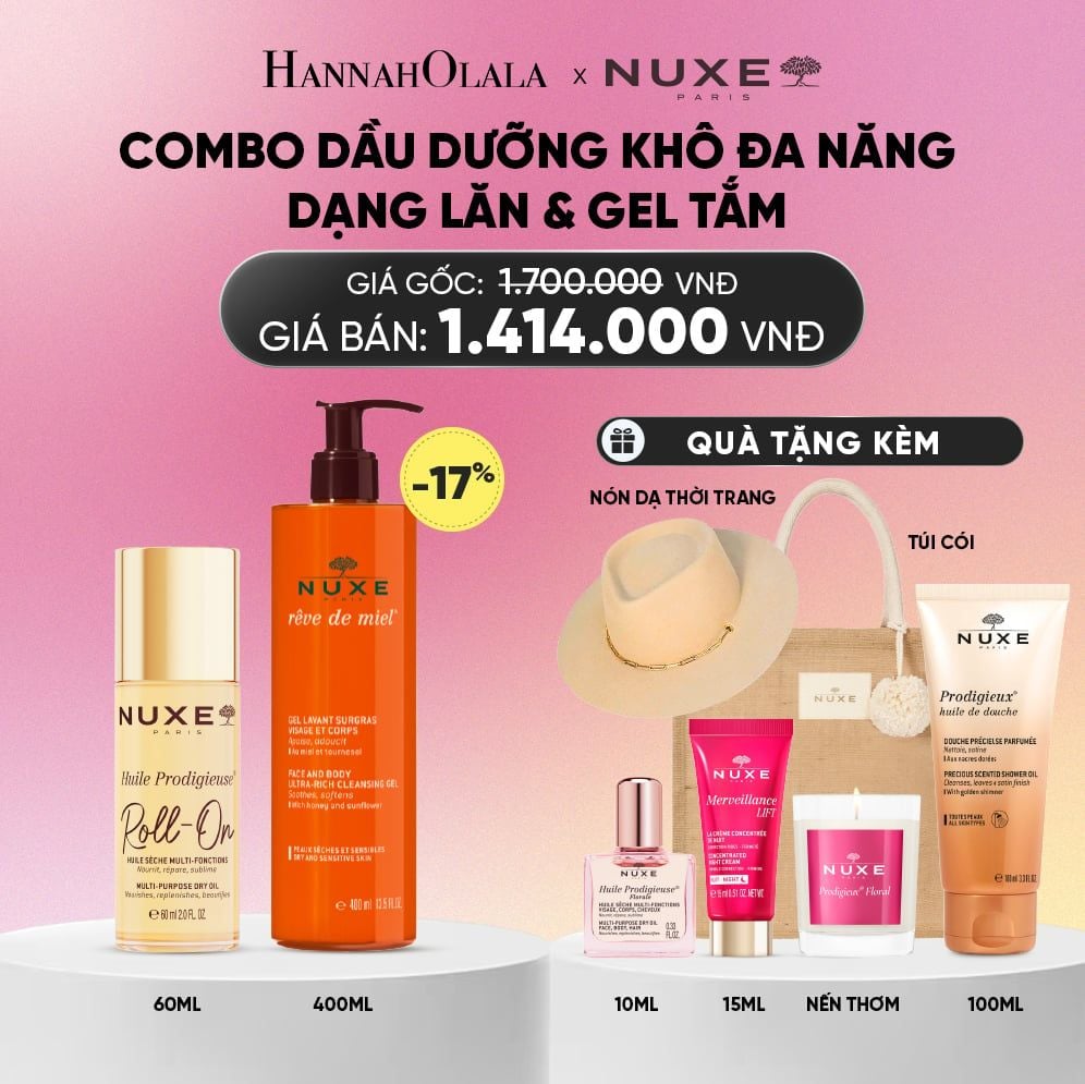  COMBO DẦU DƯỠNG KHÔ ĐA NĂNG 100ML & DẦU TẮM HƯƠNG NƯỚC HOA 200ML (CHỌN HƯƠNG) 