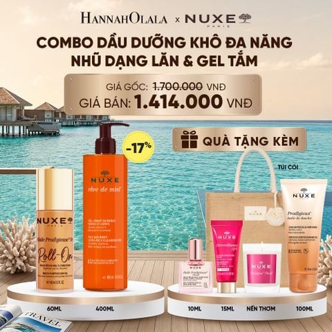  COMBO DẦU DƯỠNG KHÔ ĐA NĂNG DẠNG LĂN 60ML & GEL TẮM 400ML(CHỌN HƯƠNG) 