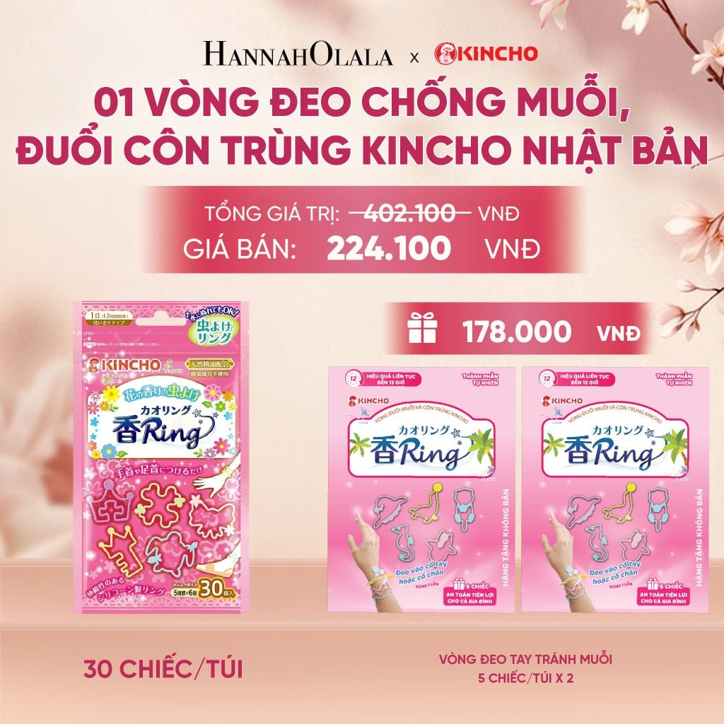  VÒNG ĐEO CHỐNG MUỖI, ĐUỔI CÔN TRÙNG KINCHO NHẬT BẢN - A605 