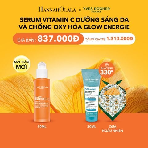  SERUM VITAMIN C DƯỠNG SÁNG DA VÀ CHỐNG OXY HÓA GLOW ENERGIE TẶNG MINI SỮA RỬA MẶT + KHĂN BANDANA 