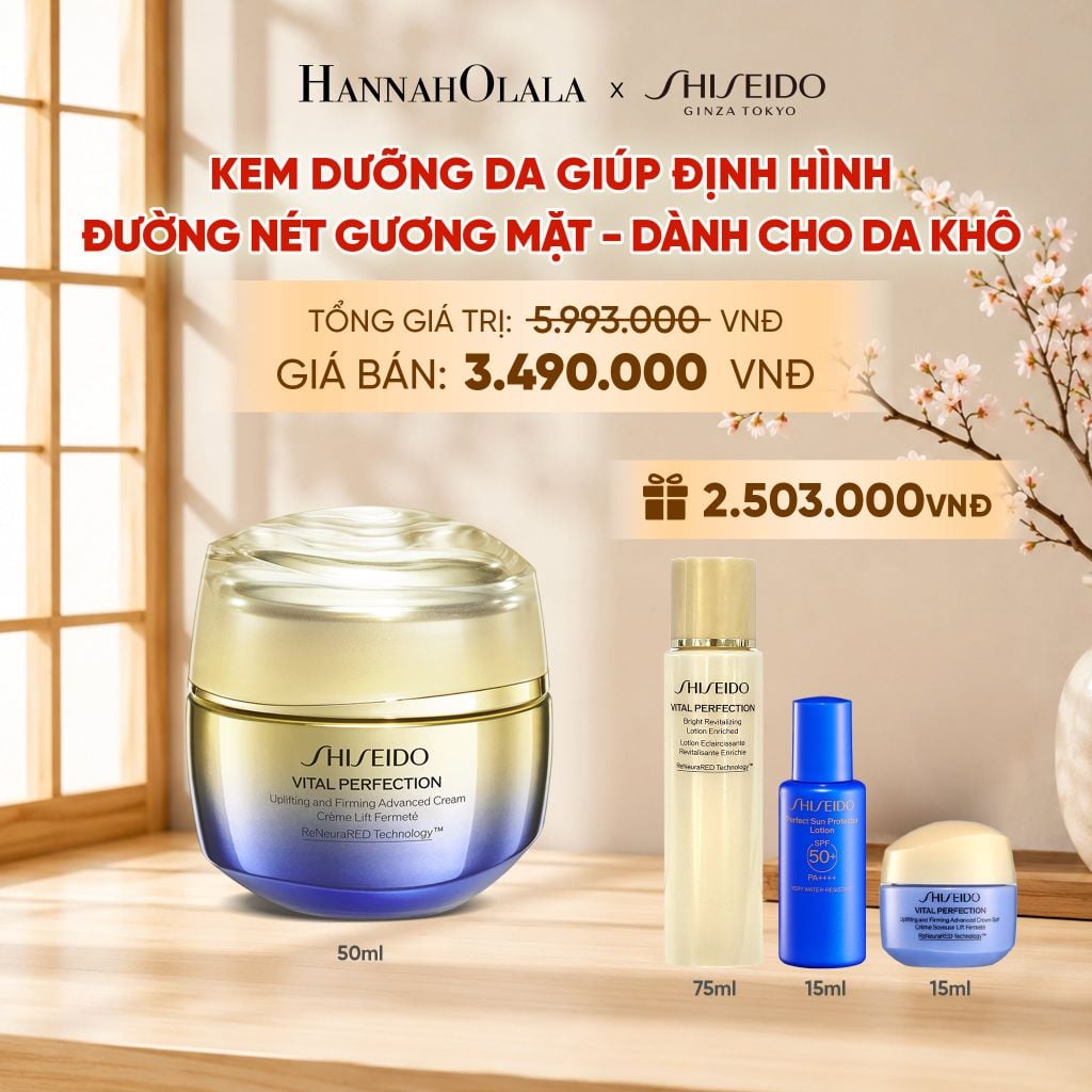  KEM DƯỠNG DA SHISEIDO VITAL PERFECTION UPLIFTING AND FIRMING ADVANCED CREAM SOFT 50ML - DEAL 11 