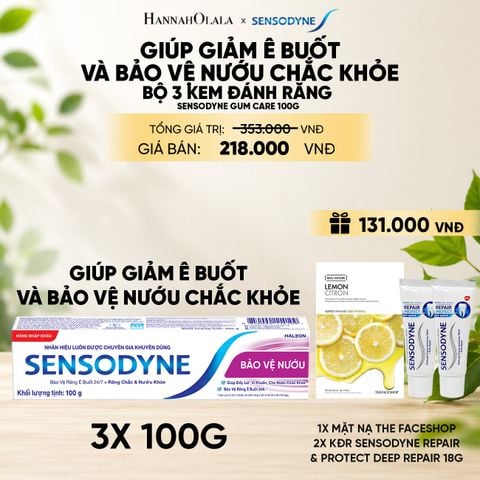  BỘ 3 KEM ĐÁNH RĂNG SENSODYNE GUM CARE 100G GIÚP GIẢM Ê BUỐT VÀ BẢO VỆ NƯỚU CHẮC KHỎE 