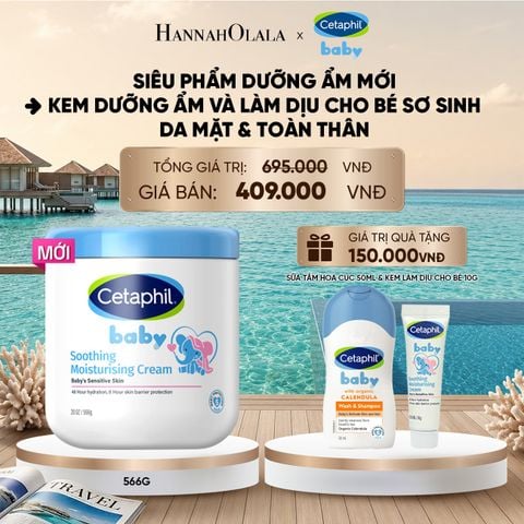  DEAL 12: [MỚI] KEM LÀM DỊU VÀ DƯỠNG ẨM CHO BÉ CETAPHIL BABY SOOTHING & MOISTURISING CREAM HŨ 566G_ A1929_ D1372 