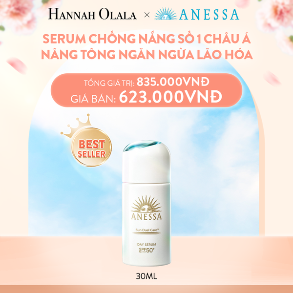  A27_DEAL 12: SERUM CHỐNG NẮNG DƯỠNG DA NÂNG TÔNG NGĂN NGỪA LÃO HÓA ANESSA DAY SERUM SPF50+ PA++++ 30ML 