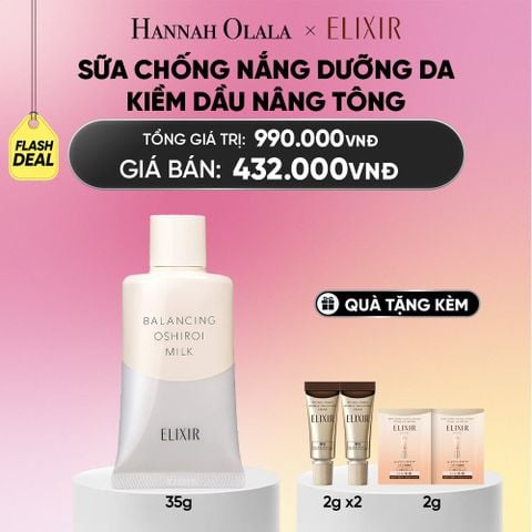  SỮA CHỐNG NẮNG DƯỠNG DA NÂNG TÔNG KIỀM DẦU ELIXIR REFLET BALANCING OSHIROI MILK C 35G - DEAL 12_A1651 