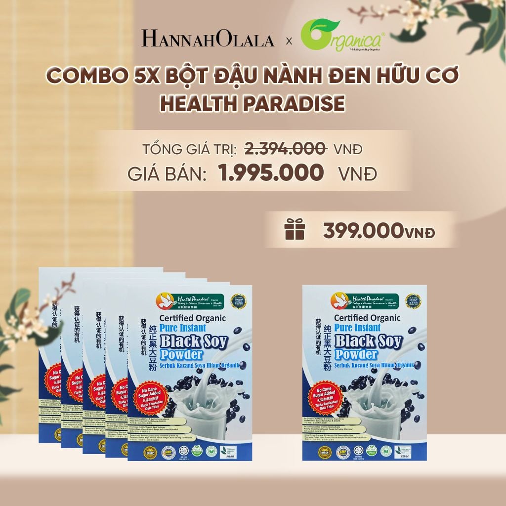  BỘT ĐẬU NÀNH ĐEN HỮU CƠ HEALTH PARADISE - A1458 