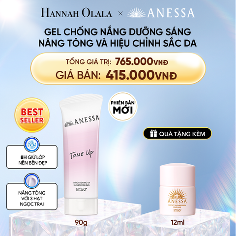  DEAL 12: [PHIÊN BẢN MỚI] KEM CHỐNG NẮNG DẠNG GEL DƯỠNG SÁNG NÂNG TÔNG & HIỆU CHỈNH SẮC DA ANESSA BRIGHTENING UV SUNSCREEN GEL NA SPF50+ PA++++ 90G 