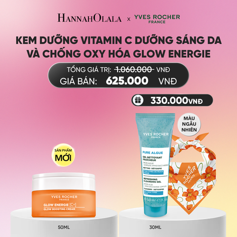  MỚI - KEM DƯỠNG VITAMIN C DƯỠNG SÁNG DA VÀ CHỐNG OXY HÓA GLOW ENERGIE TẶNG MINI SỮA RỬA MẶT + KHĂN BANDANA_A58 