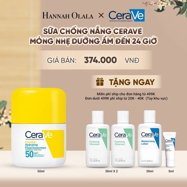  [MỚI] SỮA CHỐNG NẮNG CERAVE MỎNG NHẸ DƯỠNG ẨM ĐẾN 24 GIỜ 