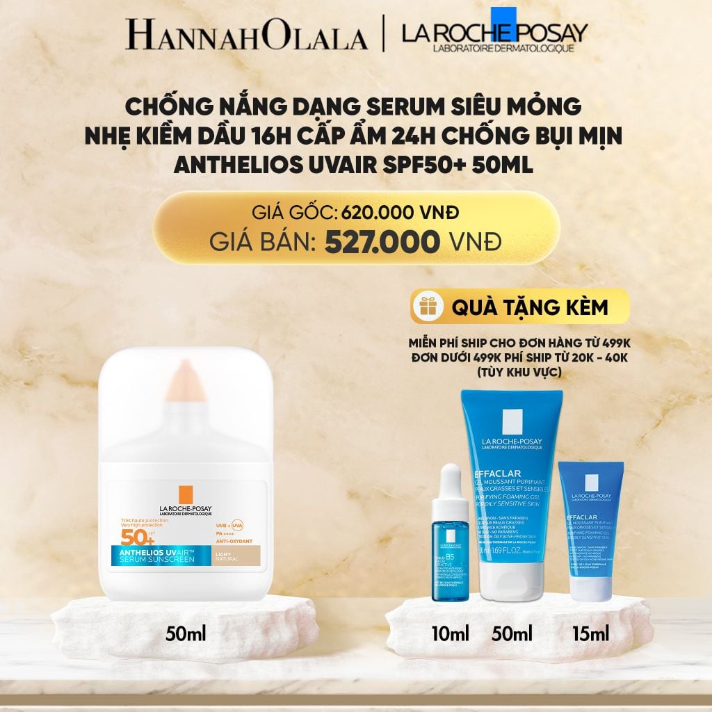  DEAL 12: [MỚI] CHỐNG NẮNG DẠNG SERUM SIÊU MỎNG NHẸ KIỀM DẦU 16H CẤP ẨM 24H CHỐNG BỤI MỊN ANTHELIOS UVAIR SPF50+ 50ml 
