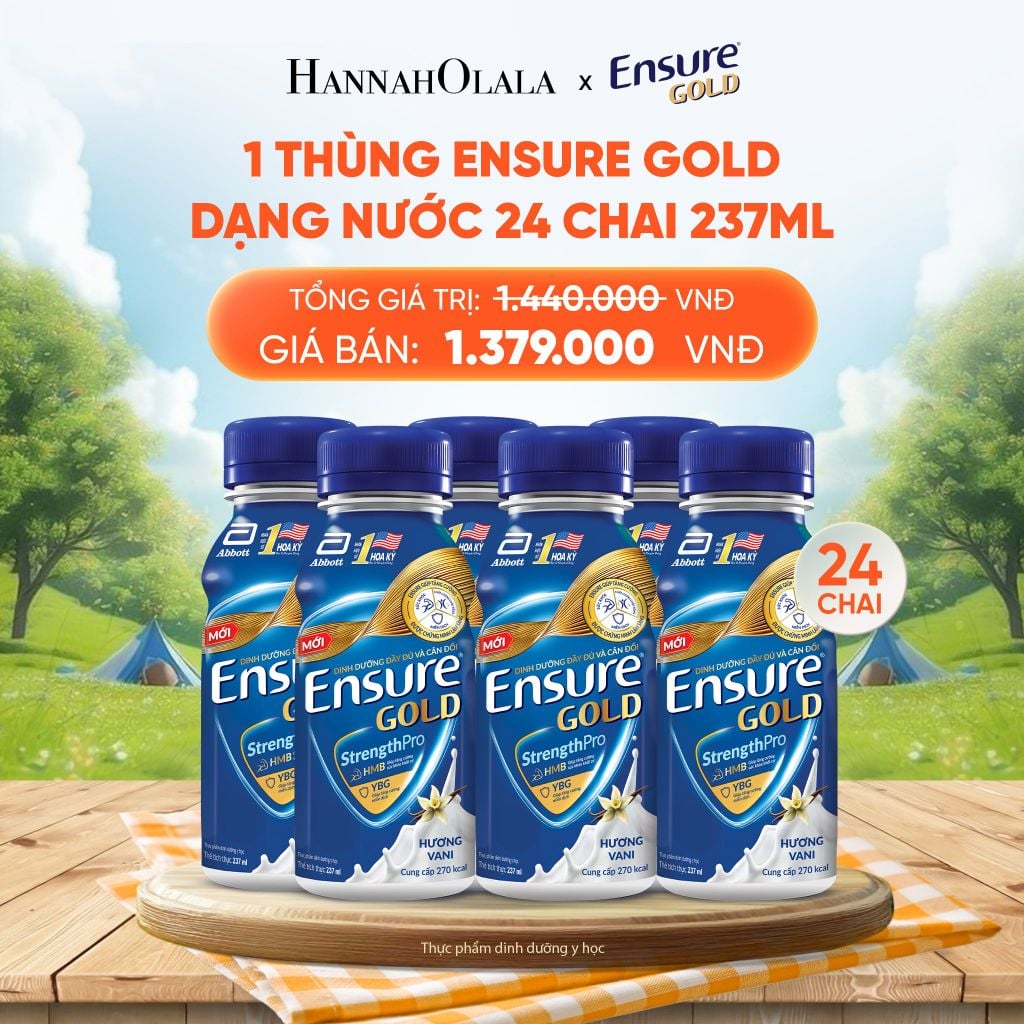  1 THÙNG ENSURE GOLD DẠNG NƯỚC 24 CHAI 237ML DEAL 12:_E40 