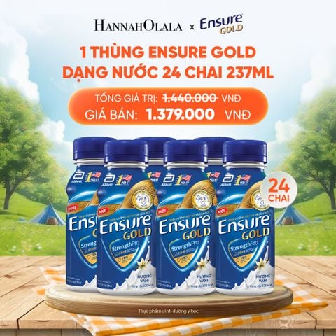 1 THÙNG ENSURE GOLD DẠNG NƯỚC 24 CHAI 237ML DEAL 12: 