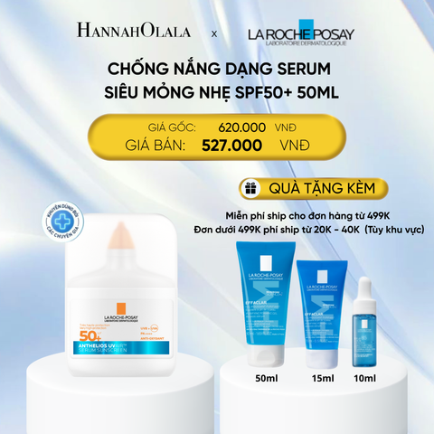  DEAL 12: [MỚI] CHỐNG NẮNG DẠNG SERUM SIÊU MỎNG NHẸ KIỀM DẦU 16H CẤP ẨM 24H CHỐNG BỤI MỊN ANTHELIOS UVAIR SPF50+ 50ml 