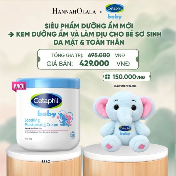  [MỚI] KEM LÀM DỊU VÀ DƯỠNG ẨM CHO BÉ CETAPHIL BABY SOOTHING & MOISTURISING CREAM HŨ 566G DEAL 12: - A1293 