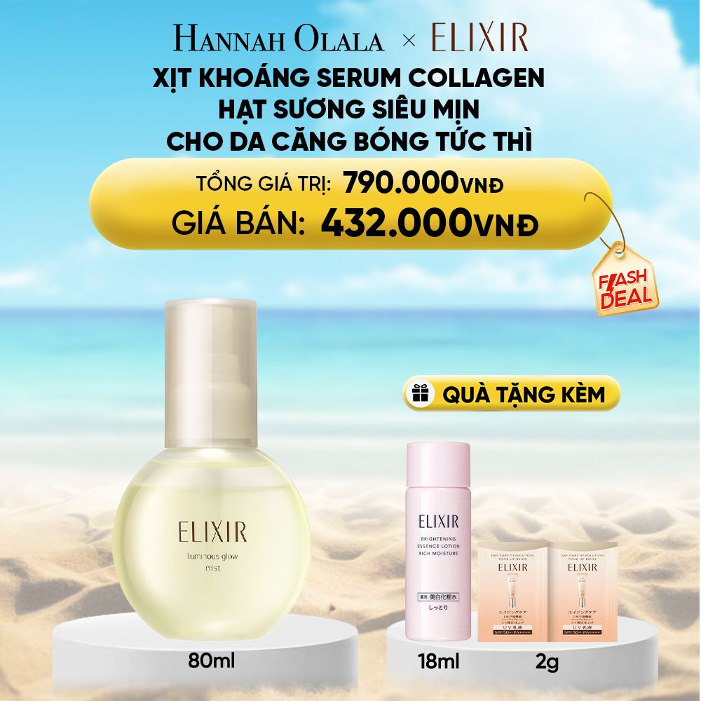 A1238_deal 24: xịt khoáng dưỡng ẩm tức thì elixir superieur luminous glow mist 80ml