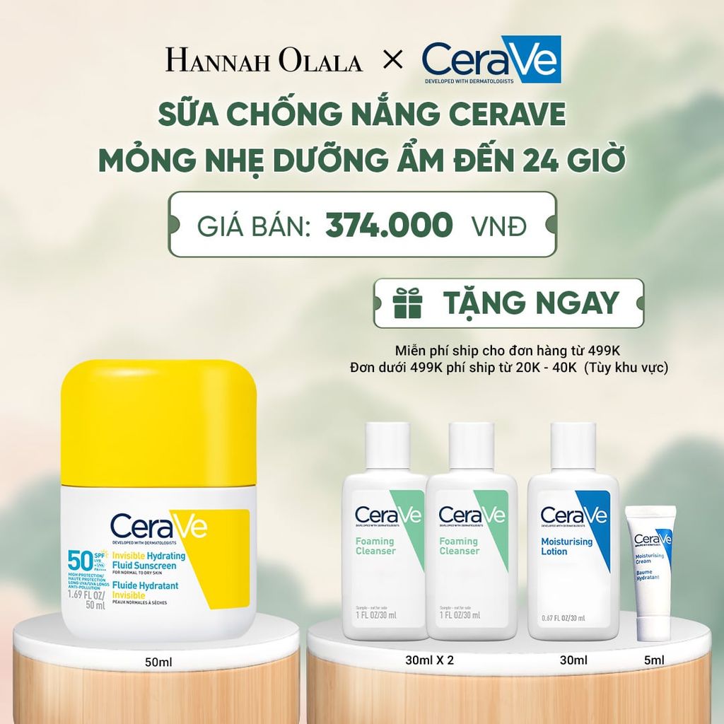  [NEW] SỮA CHỐNG NẮNG CERAVE MỎNG NHẸ DƯỠNG ẨM ĐẾN 24 GIỜ - A1128 