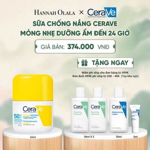  [NEW] SỮA CHỐNG NẮNG CERAVE MỎNG NHẸ DƯỠNG ẨM ĐẾN 24 GIỜ - A1128 