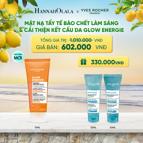  MẶT NẠ TẨY TẾ BÀO CHẾT LÀM SÁNG VÀ CẢI THIỆN KẾT CẤU DA GLOW ENERGIE TẶNG MINI GEL TẨY TRANG + SỮA RỬA MẶT 