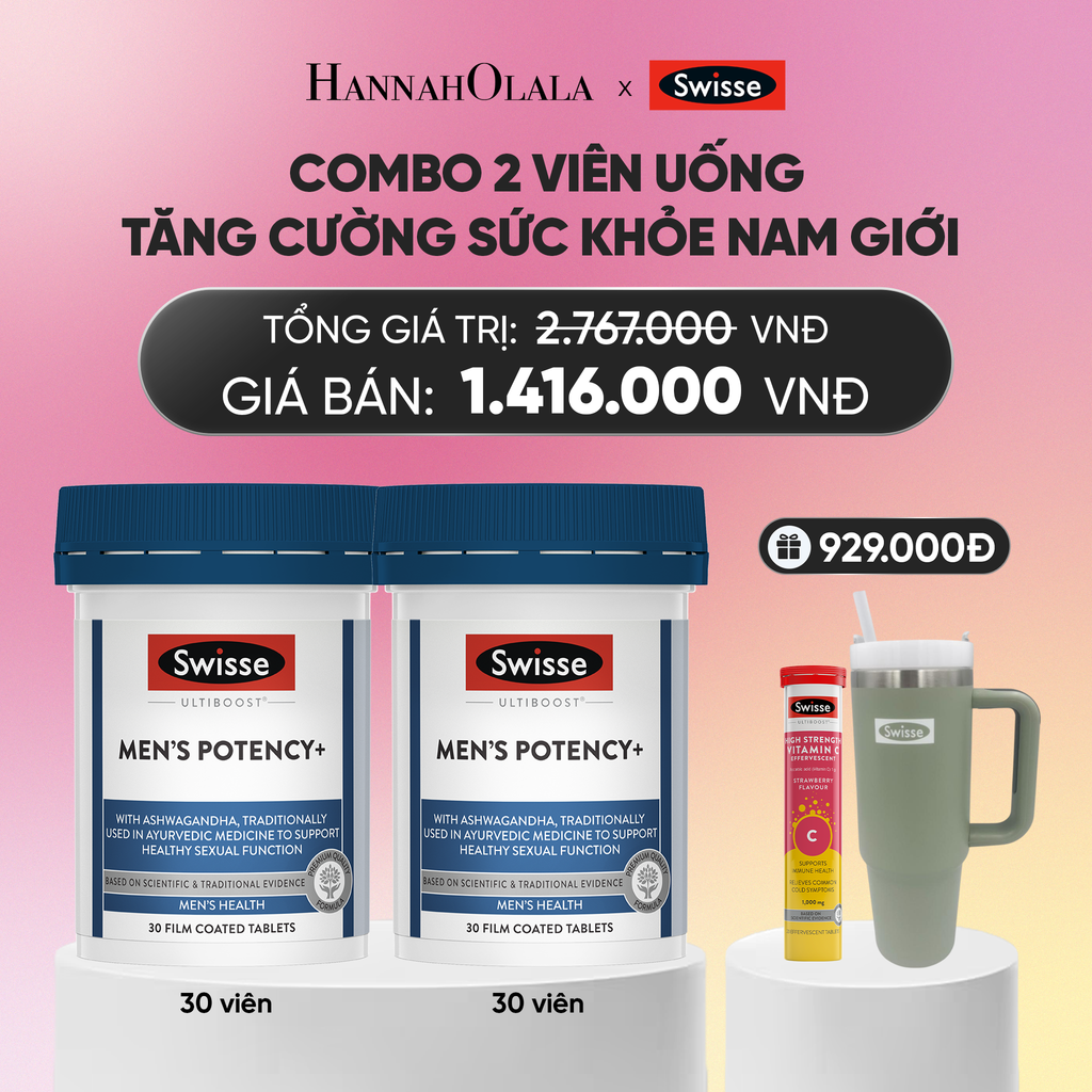  COMBO 2 VIÊN UỐNG TĂNG CƯỜNG SỨC KHỎE NAM GIỚI SWISSE ULTIBOOST MEN'S POTENCY+ (30 VIÊN)_A411 