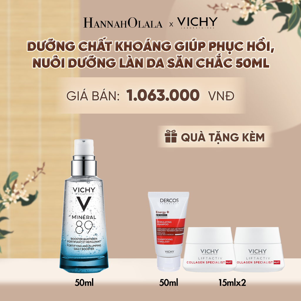  SERUM KHOÁNG “QUỐC DÂN” GIÚP PHỤC HỒI VÀ CẤP ẨM CHUYÊN BIỆT VICHY MINERAL 89 50ML, CHỐNG ĐA TÁC NHÂN LÀM SUY YẾU DA - A963 