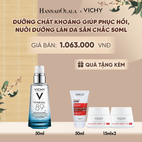 SERUM KHOÁNG “QUỐC DÂN” GIÚP PHỤC HỒI VÀ CẤP ẨM CHUYÊN BIỆT VICHY MINERAL 89 50ML, CHỐNG ĐA TÁC NHÂN LÀM SUY YẾU DA - A963 
