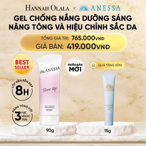 [PHIÊN BẢN MỚI] GEL CHỐNG NẮNG DƯỠNG SÁNG NÂNG TÔNG & HIỆU CHỈNH SẮC DA ANESSA BRIGHTENING UV SUNSCREEN GEL NA SPF50+ PA++++ 90G - DEAL 12 