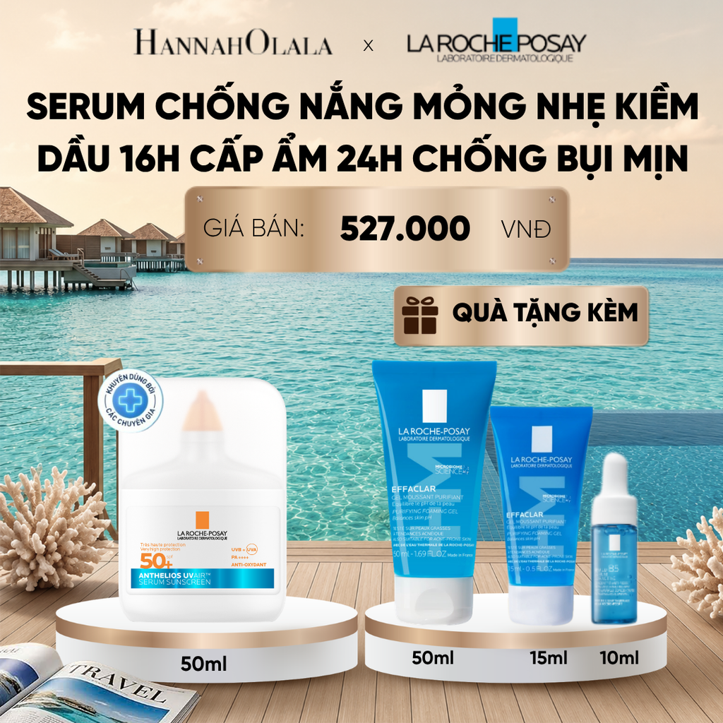  [MỚI] CHỐNG NẮNG DẠNG SERUM SIÊU MỎNG NHẸ KIỀM DẦU 16H CẤP ẨM 24H CHỐNG BỤI MỊN ANTHELIOS UVAIR SPF50+ 50ML DEAL 12:_ D1411 