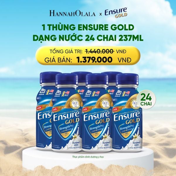  DEAL_12: 1 THÙNG ENSURE GOLD DẠNG NƯỚC 24 CHAI 237ML 