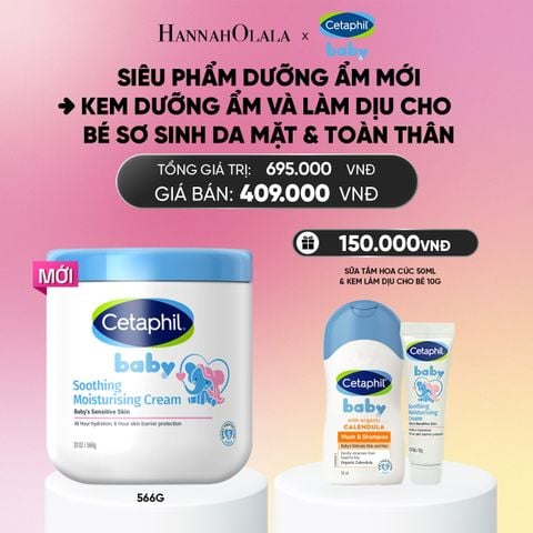  DEAL 12: [MỚI] KEM LÀM DỊU VÀ DƯỠNG ẨM CHO BÉ CETAPHIL BABY SOOTHING & MOISTURISING CREAM HŨ 566G_A1929 