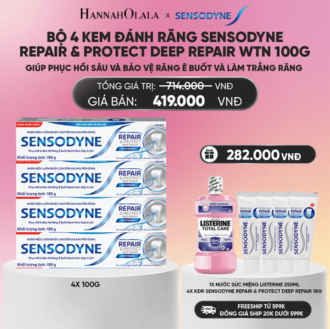  BỘ 4 KEM ĐÁNH RĂNG SENSODYNE REPAIR & PROTECT DEEP REPAIR WTN 100G GIÚP PHỤC HỒI SÂU VÀ BẢO VỆ RĂNG Ê BUỐT_A576 
