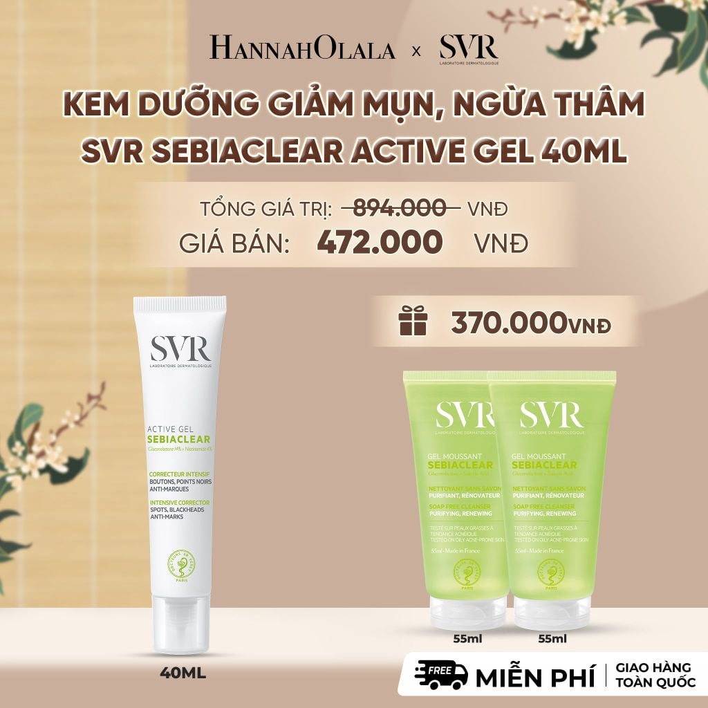  KEM DƯỠNG GIẢM MỤN, NGỪA THÂM SVR SEBIACLEAR ACTIVE GEL 40ML - DEAL 14 - A2009 